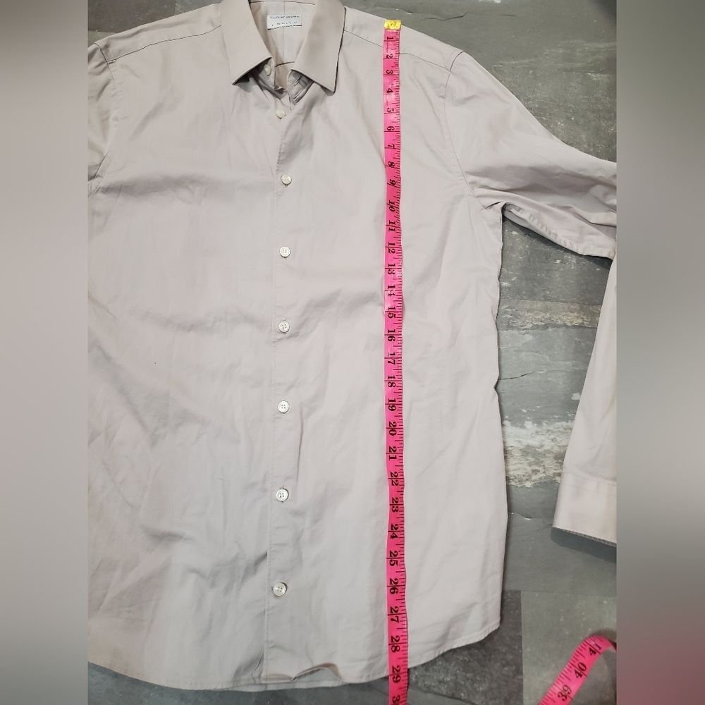 Tiger Of Sweden "Filbrodie" Extra-slim Burton Down Shirt. Long Sleeve Light Grey - Picture 10 of 13